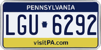 PA license plate LGU6292