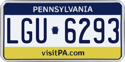 PA license plate LGU6293