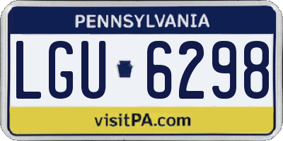 PA license plate LGU6298