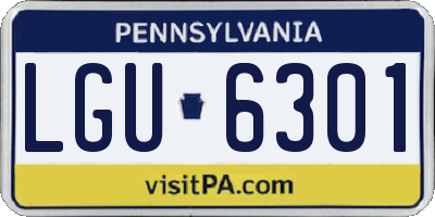 PA license plate LGU6301