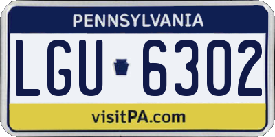 PA license plate LGU6302