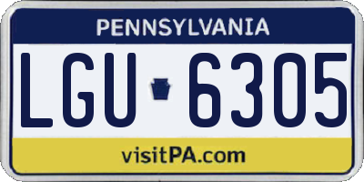 PA license plate LGU6305