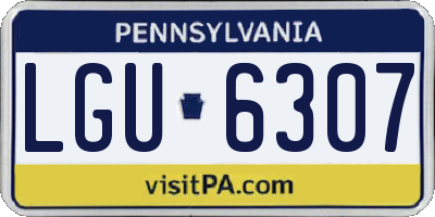 PA license plate LGU6307