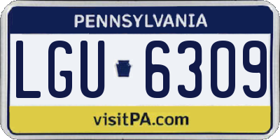 PA license plate LGU6309