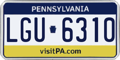 PA license plate LGU6310