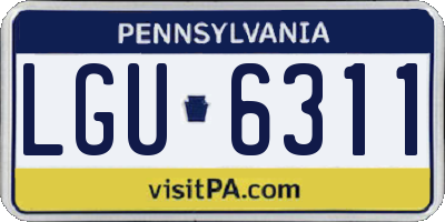 PA license plate LGU6311