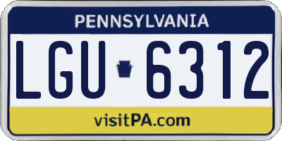 PA license plate LGU6312