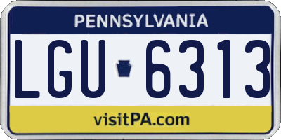 PA license plate LGU6313