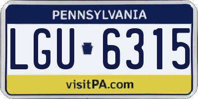 PA license plate LGU6315
