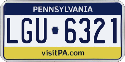 PA license plate LGU6321