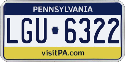 PA license plate LGU6322