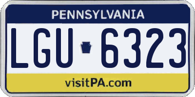 PA license plate LGU6323