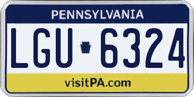 PA license plate LGU6324