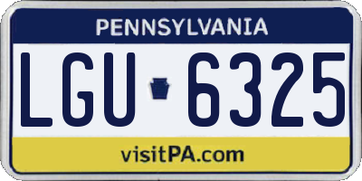PA license plate LGU6325