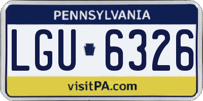 PA license plate LGU6326