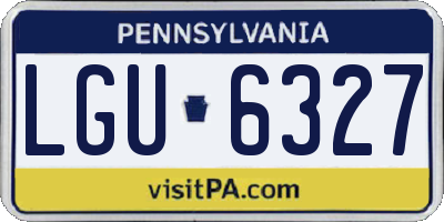 PA license plate LGU6327