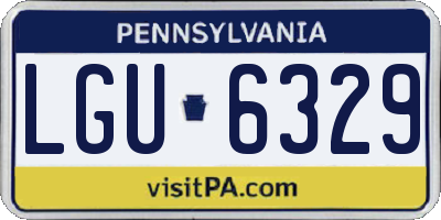 PA license plate LGU6329