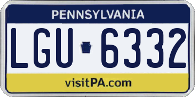 PA license plate LGU6332