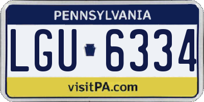 PA license plate LGU6334