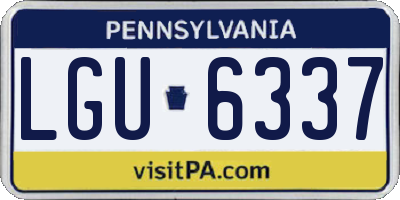 PA license plate LGU6337