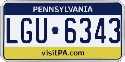 PA license plate LGU6343