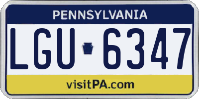PA license plate LGU6347