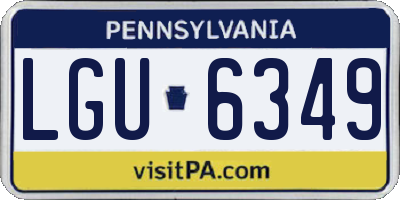 PA license plate LGU6349