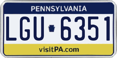 PA license plate LGU6351