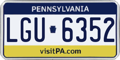 PA license plate LGU6352