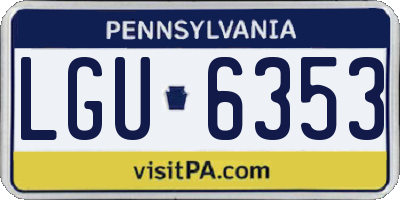 PA license plate LGU6353