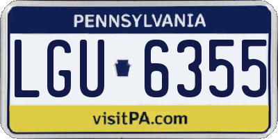 PA license plate LGU6355