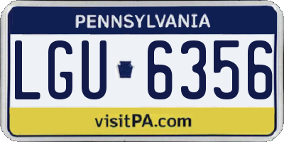 PA license plate LGU6356