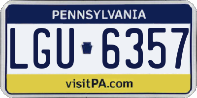 PA license plate LGU6357