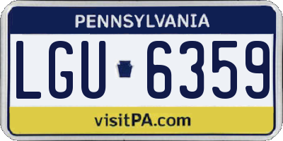 PA license plate LGU6359