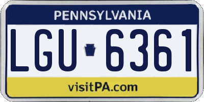 PA license plate LGU6361
