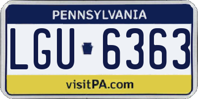 PA license plate LGU6363