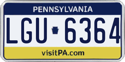 PA license plate LGU6364