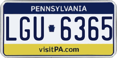 PA license plate LGU6365