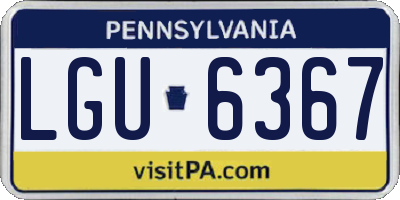 PA license plate LGU6367