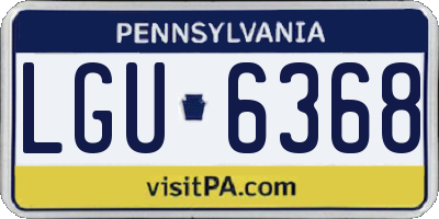 PA license plate LGU6368