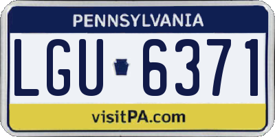 PA license plate LGU6371
