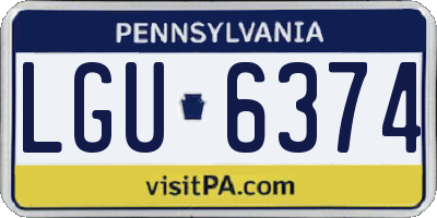 PA license plate LGU6374