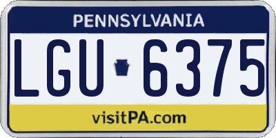 PA license plate LGU6375