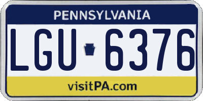 PA license plate LGU6376