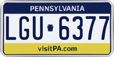 PA license plate LGU6377