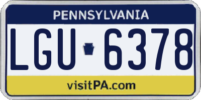 PA license plate LGU6378