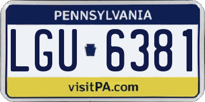 PA license plate LGU6381