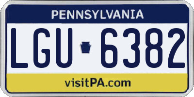 PA license plate LGU6382