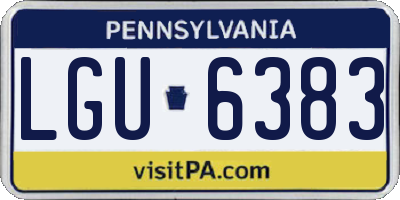 PA license plate LGU6383