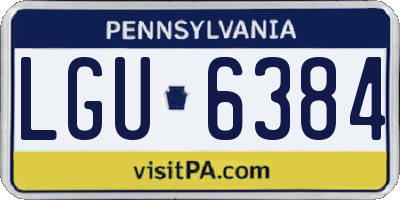 PA license plate LGU6384